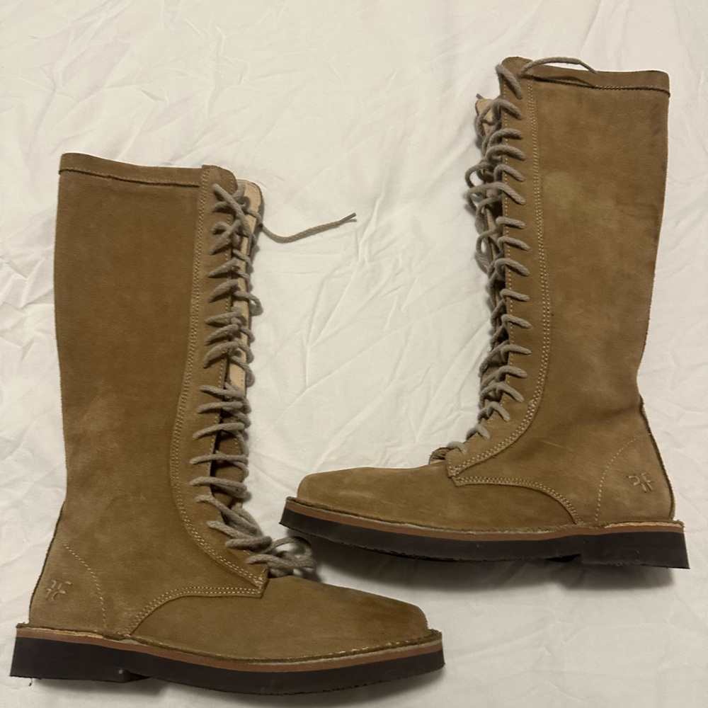 Frye Lace Up Knee High Boots